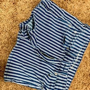 Striped Jean Shorts